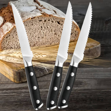 1/2/4/6 Pcs Stainless Steel Household Serrated Steak Knife For Dinner Serrated Table Steak Knife ABS Handle Steak Knife Sets