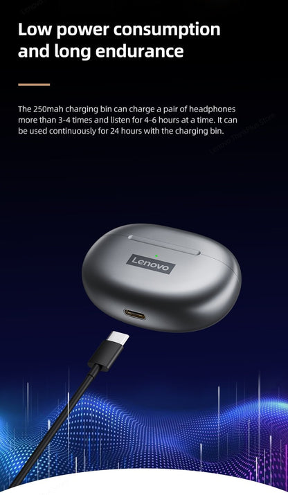 Lenovo LP5 Wireless Bluetooth Earbuds Stereo HiFi Music Earphones Headphones Sports Waterproof TWS Headset With Mic Earbuds New
