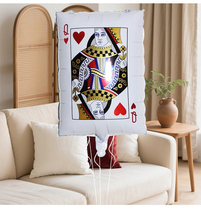 10Pcs Poker Cards Casino Balloon Aluminum Foil Balloons Wedding Christmas Party Shower Birthday Decoration Heart Club