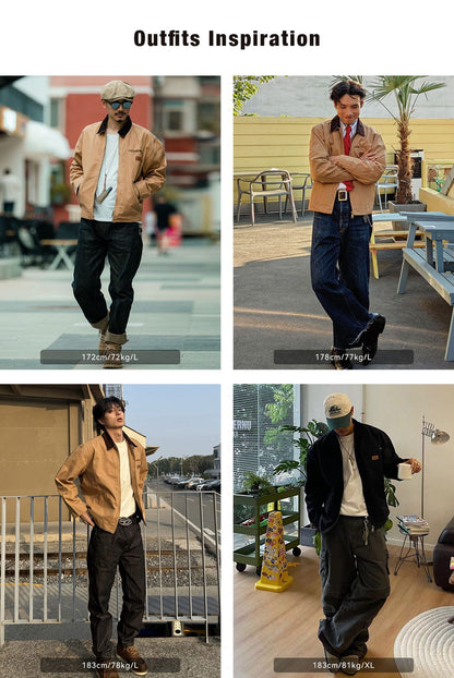 Maden Retro Interstellar Same Style J001 Jacket Canvas Detroit Hunting Jacket Heavyweight Pocket Work Jacket Lapel Collar Coat