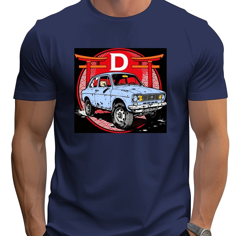 Loose large size Street racer fashion T-shirt breathable comfy crewneck Hip Hop Fun Cartoon 100% Cotton Top