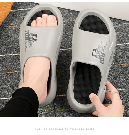 New Summer Man Massage Slippers 2023 Indoor Outdoor Sandals Beach Casual Shoes Soft Bottom Slippers Male Flip Flops Mens Sandals