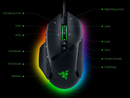 Mouse Gamer Ergonômico Personalizável Razer Basilisk V3 com Switch de Mouse para Jogos Mais Rápido - Iluminação Chroma RGB - Sensor Óptico de 26K DPI