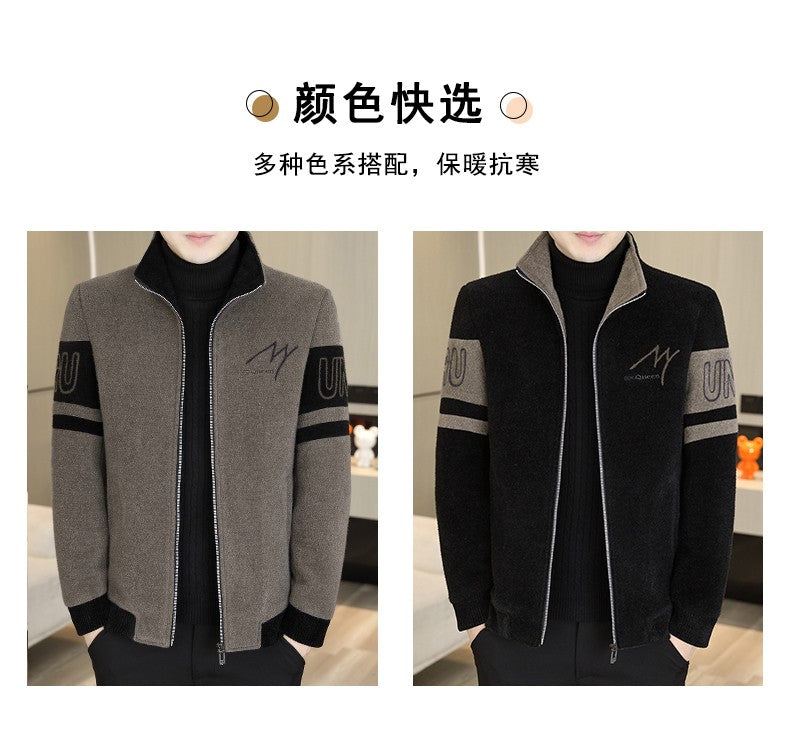 Men'S Thicken High collar Jacket Winter Warm Jackets For Men Fleece Long Sleeve Coat Man Casual Coats Men's woolen overcoat