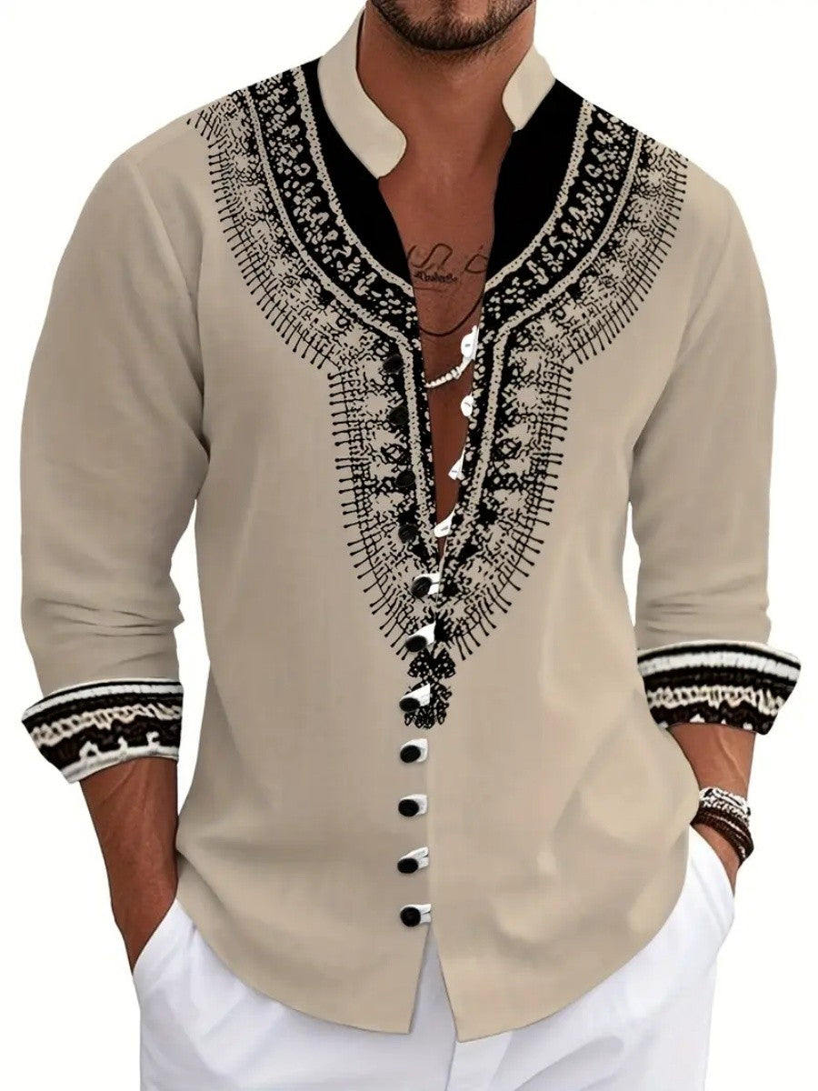 New men's fashionable casual shirts, autumn and spring men's retro cotton and linen shirt tops are dispatched quickly