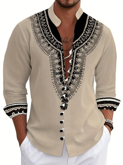 New men's fashionable casual shirts, autumn and spring men's retro cotton and linen shirt tops are dispatched quickly