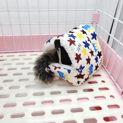 Ninho de Hamster Bolsa de Mel Esquilo Ramo de Flor Brilhante Porquinho-da-índia Porco-da-holanda Gato Longo Suprimentos de Aquecimento de Inverno para Animais de Estimação Gaiolas de Algodão
