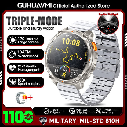 Smartwatch T-Rex 3 de Grau Militar, Bateria de 1100mAh, À Prova D'água 10ATM, GPS, Chamada Bluetooth, AMOLED HD, Masculino, Esportivo, Novo Modelo 2026