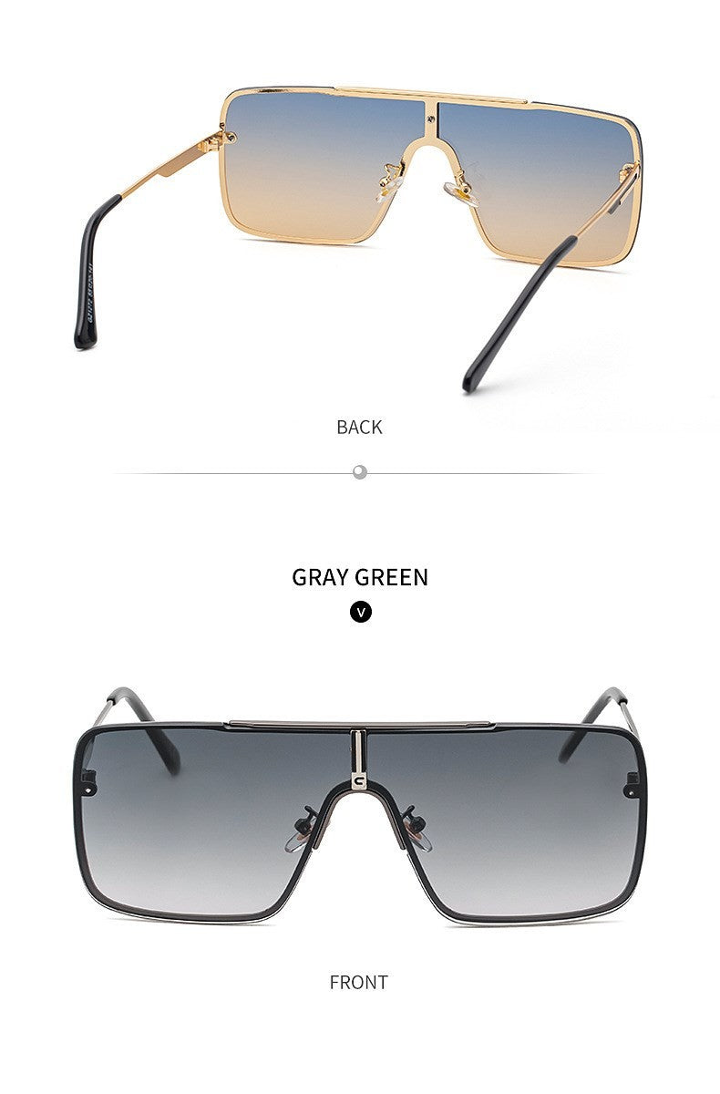 Óculos de sol quadrados oversized para homens, armação grande, 2025, design de marca de luxo, armação de metal, óculos de sol masculinos, óculos retrô