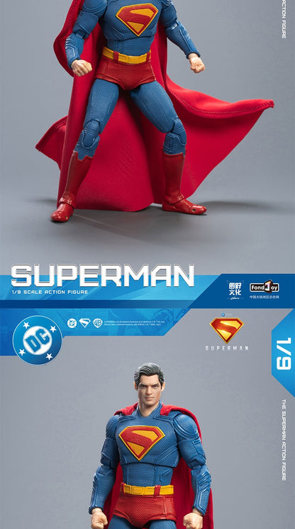 2025 Boneco de Ação Original Fondjoy David Corenswet Superman 1/9 Novo Boneco Superman Articulado em PVC Brinquedo Infantil Presente para Menino
