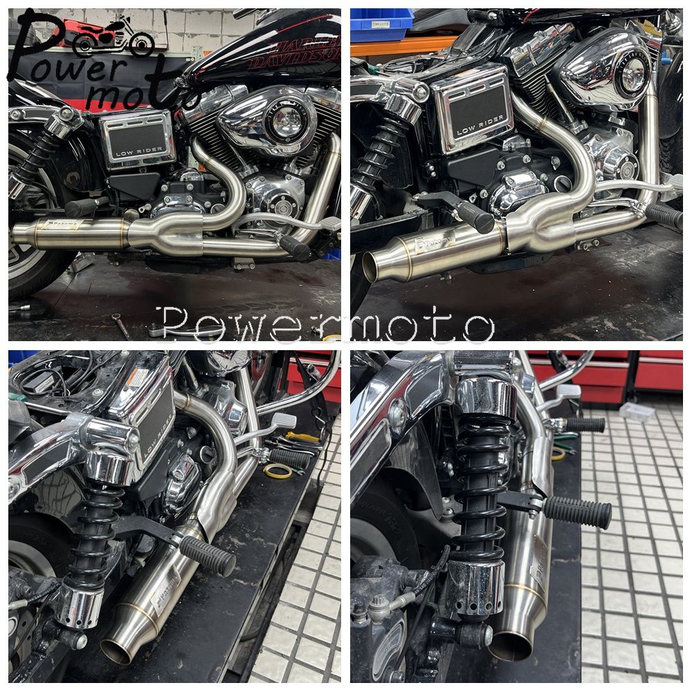Motorcycles 2-Into-1 Exhaust Muffler Pipes Tube For Harley Dyna Fat Bob Low Rider S Street Bob Wide Super Glide FXD 2006-2017