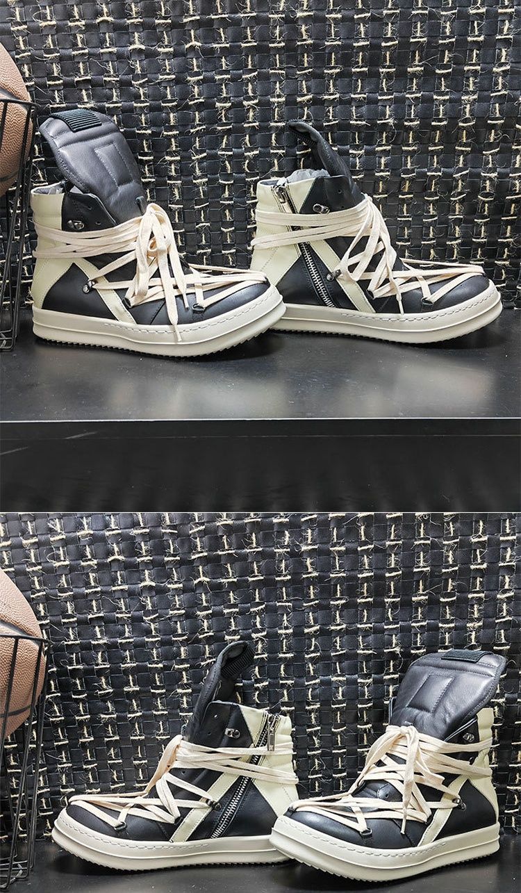 Owees Design High Top Sneakers Platform Corss Tied Men's Casual Boot Shoes Women Sneakers Designer  Flats Ankle Botas Size