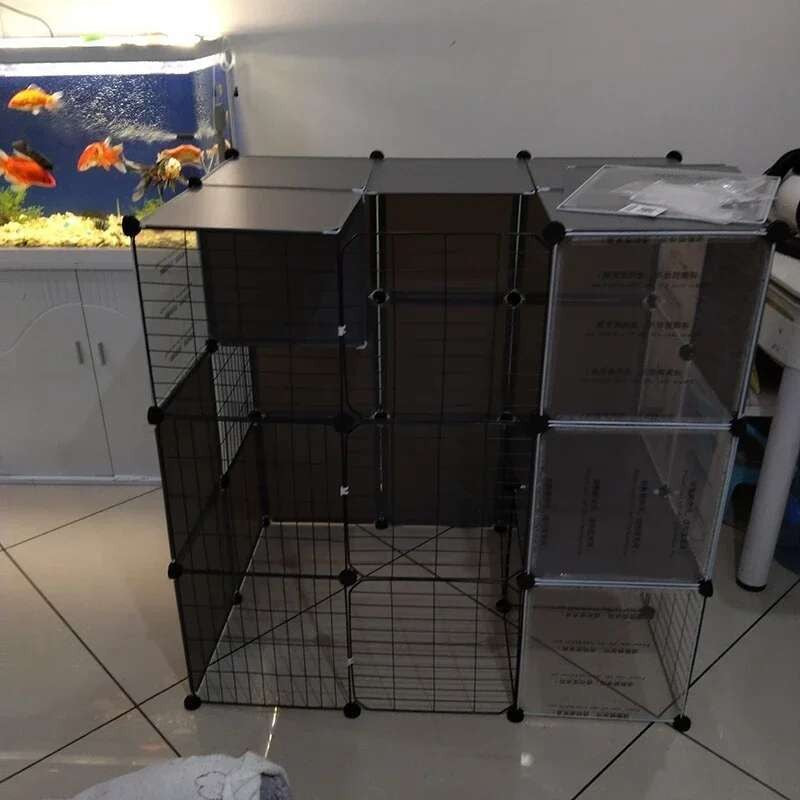 Super Grandes Gaiolas de Gatos com Espaço Livre Casa para Animais de Estimação Interna Villa para Gatos com Caixa de Areia Integrada Gabinete Nórdico Multi-Camadas para Gatos