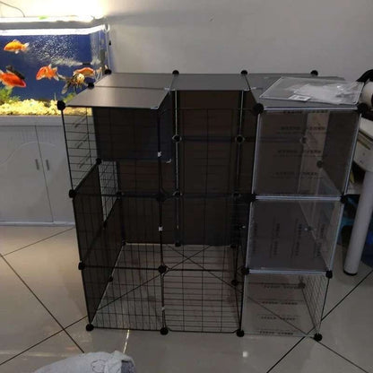 Super Grandes Gaiolas de Gatos com Espaço Livre Casa para Animais de Estimação Interna Villa para Gatos com Caixa de Areia Integrada Gabinete Nórdico Multi-Camadas para Gatos