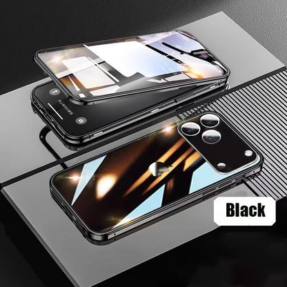 Capa Protetora 360° Magnética de Metal com Vidro Dupla Face e Trava de Encaixe para iPhone 17 Pro Max/17/Air/17 Pro