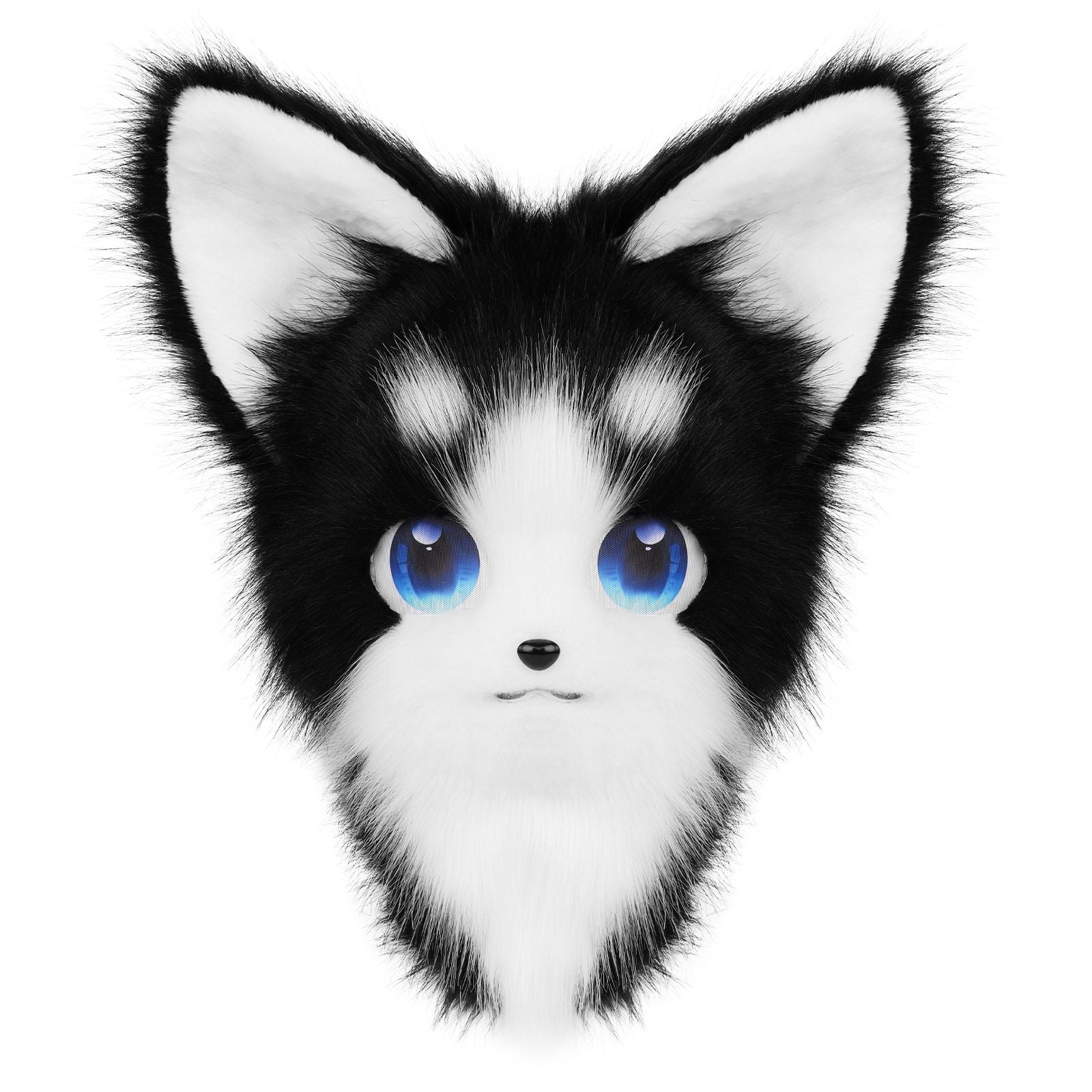 Animal Furry Fursuit Head Mask Plush Cat Fox Mask Costume Props for Halloween Cosplay Party