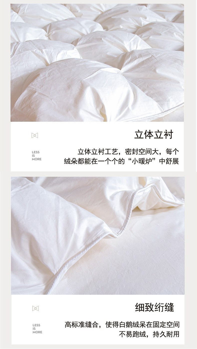 100% white goose down comforter, high-quality five-star hotel twisted flower comforter, pure cotton winter thick comforter