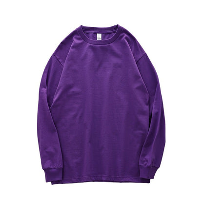 Dukeen 280g Heavyweight Long-Sleeved T-Shirt for Men 100% Cotton Shirts Oversized Solid Color Tops Plain Tees Men's Clothing