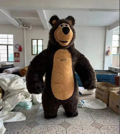 Inflatable Masha Bear Mascot Costume, A Walking Cartoon Doll Costume Suitable For Role-Playing, Applicable To Commercial Promoti
