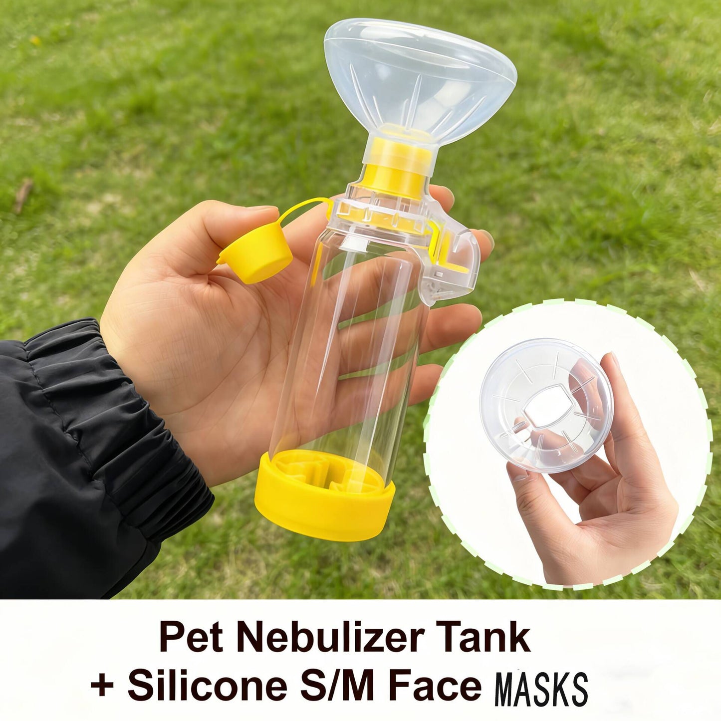 Nebulizadores para pets, para gatos e cachorros, nebulizador portátil, com duas máscaras de silicone incluídas.
