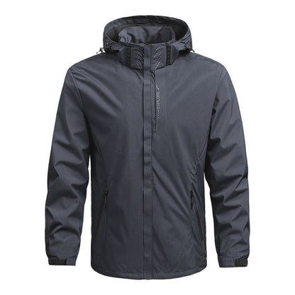 Men's Waterproof Rain Jacket Lightweight Outer Hooded Outdoor Raincoat Hiking Windproof Jacket Climbing Outdoor Jackets