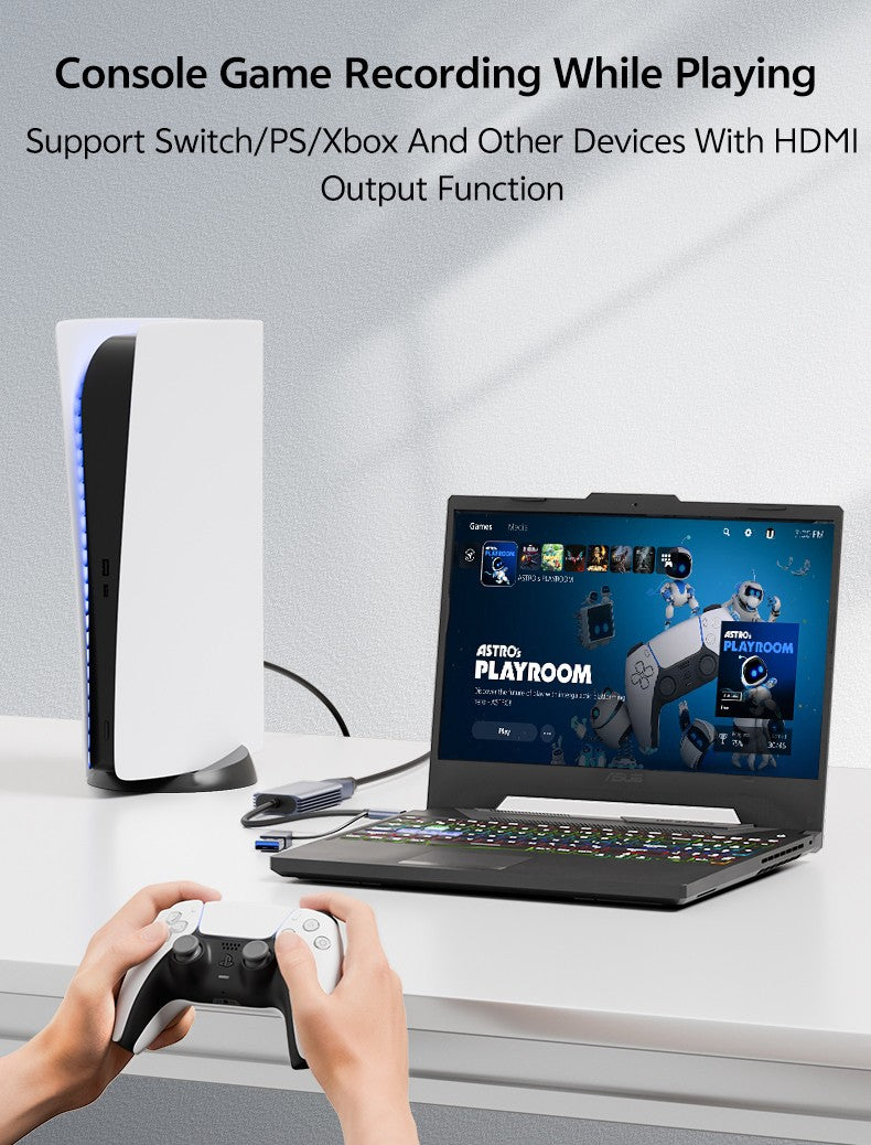 4K Video Capture Card MS2130S HDMI to USB-A/USB-C USB3.0 Capture Video and Audio Recording for OBS Studio PotPlayer QT Player