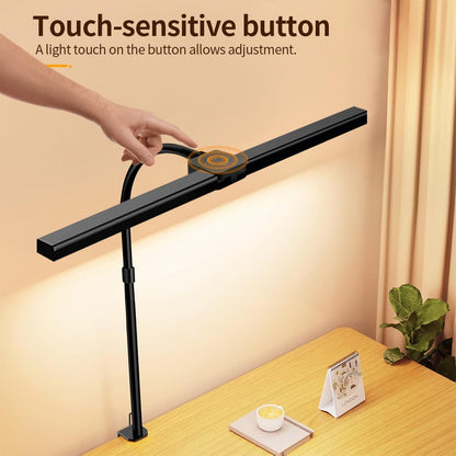 Led Desk Lamp with Clamp Architect Desk Lamp for Home Office 24W Ultra Bright Auto Dimming PC Light Stepless Dimming Table Light