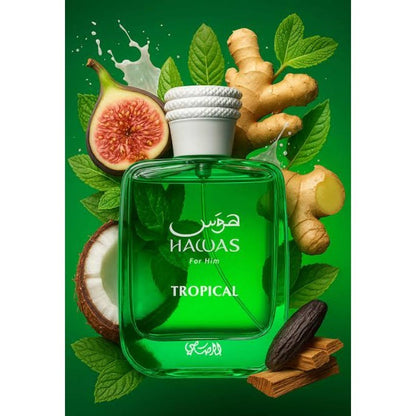 100ML RASASI Hawas Tropical Eau De Parfum Spray Para Hombre Pheromone Fragrance Arabian Women's Perfume Pheromone Cologne Man