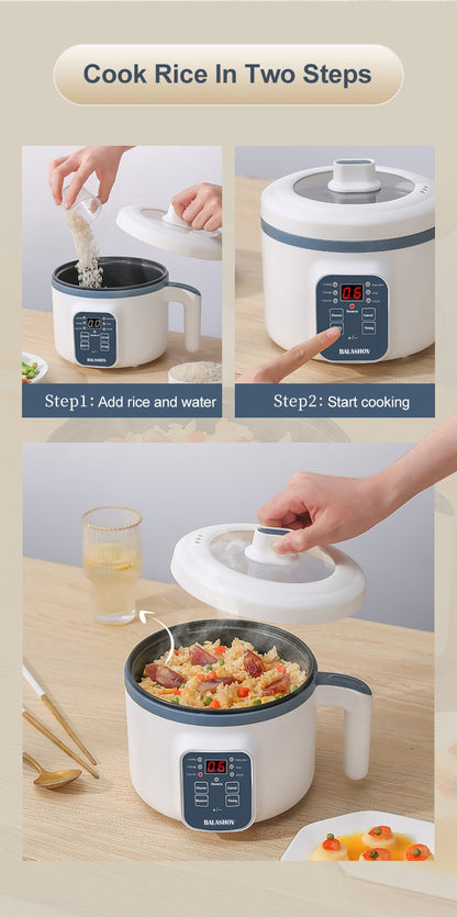 Panela Elétrica de Arroz Multicooker Multifuncional Panela de Sopa Mini Hotpot Eletrodomésticos de Cozinha Ofertas para 1-2 Pessoas