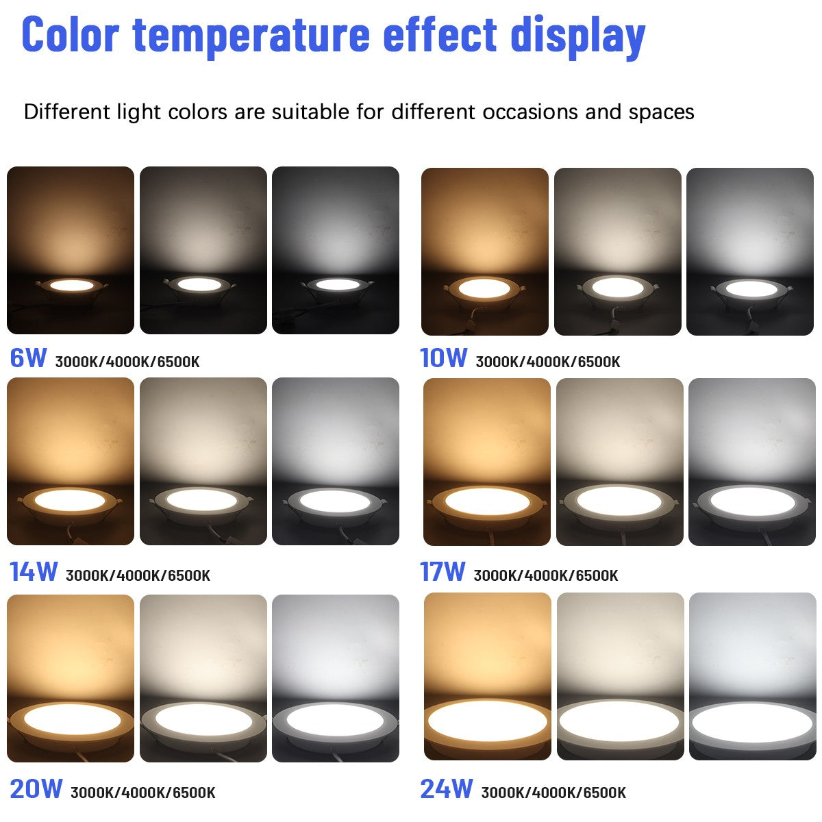 1-10pcs LED Change color 3 CCT 3000K 4000K 6000K LED Ceiling Spotlight embedded light 7W AC 110V 220V Adjust 90° lighting Spot