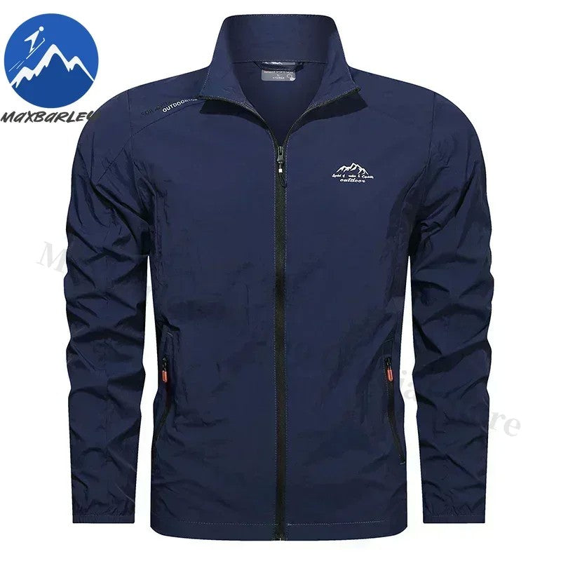 Men Summer Windbreaker Zip Pockets UV Sun Protection Jackets Breathable Ultra-light Working Clothes Outdoor Skin Thin Coats Camp