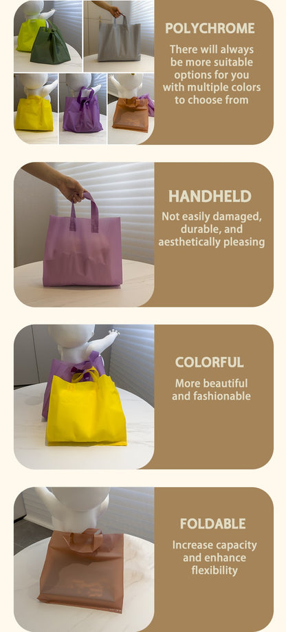 50pcs frosted tote bags cosmetics store gift bags printed logo simple fashion packaging bags plastic bags custom wholesale