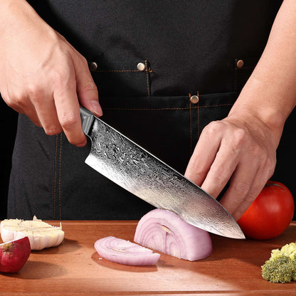 Faca de Chef Aço Damasco 67 Camadas Lâmina VG10 Cabo de Madeira Cutelo para Carne Legumes Faca de Cozinha Japonesa Nakiri Messer