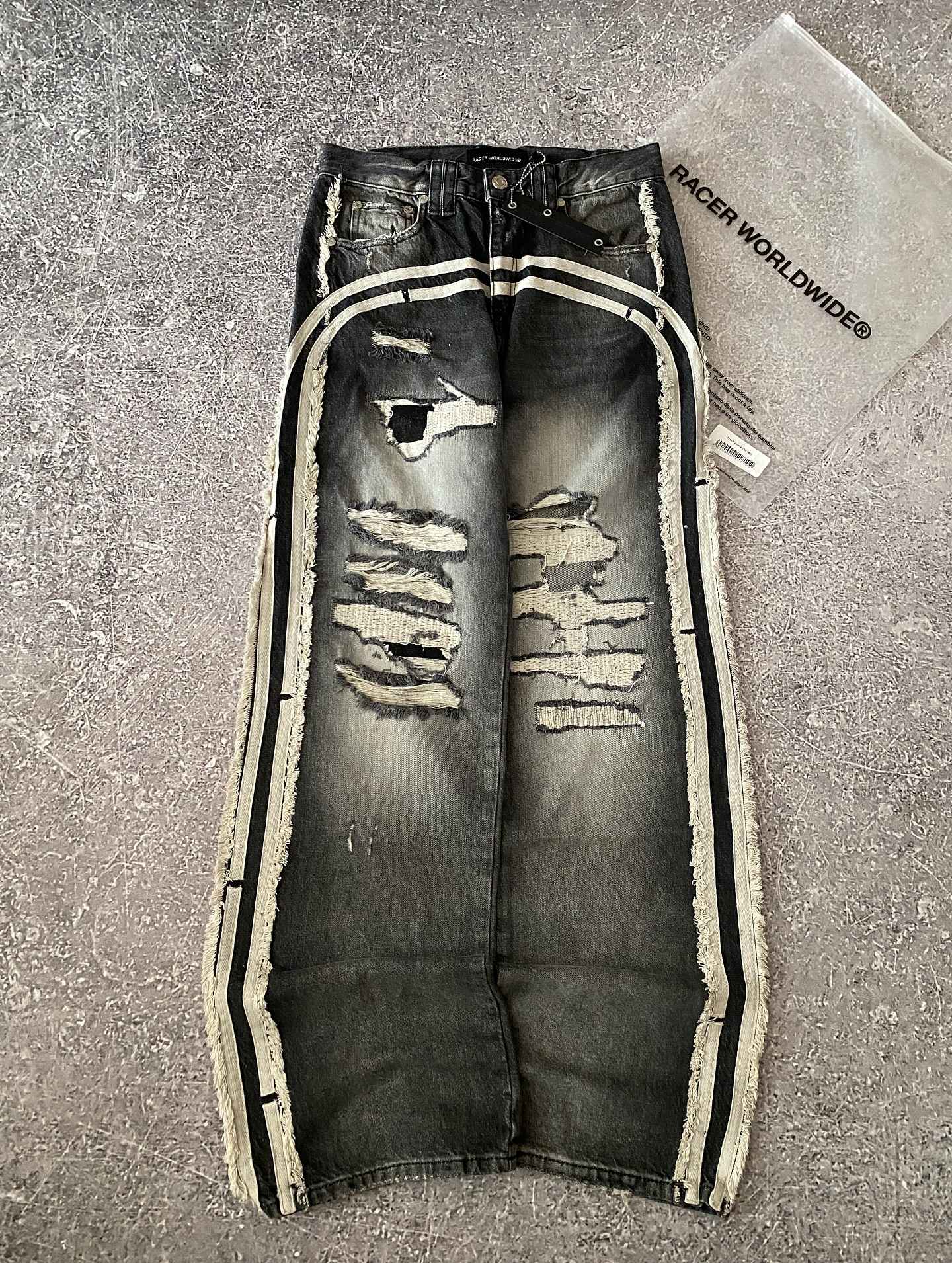 Y2K American New Pattern Embroidery Wash Baggy Jeans Men High Street Vintage Hip Hop Fashion Casual Joker Couple Wide-leg Pants