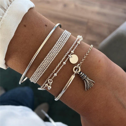 Conjunto de Pulseiras Femininas Corrente Cubana, Cor Dourada, Boho Retrô, Torção Grossa, Joias da Moda de Qualidade, 11 Peças, 2024
