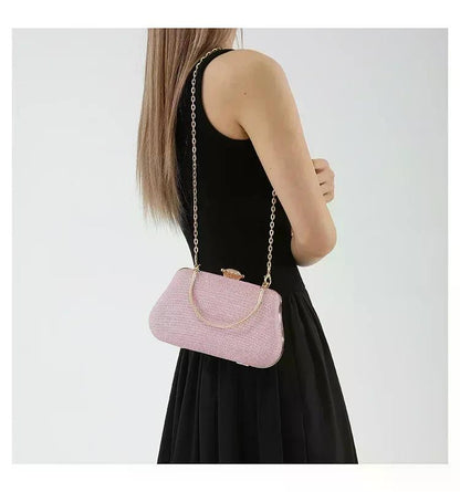 Luxury High Design Women Evening Bag Brand Party Banquet Glitter Bag for Ladies Wedding Clutch Handbag Shoulder Bag Chain Bolsas