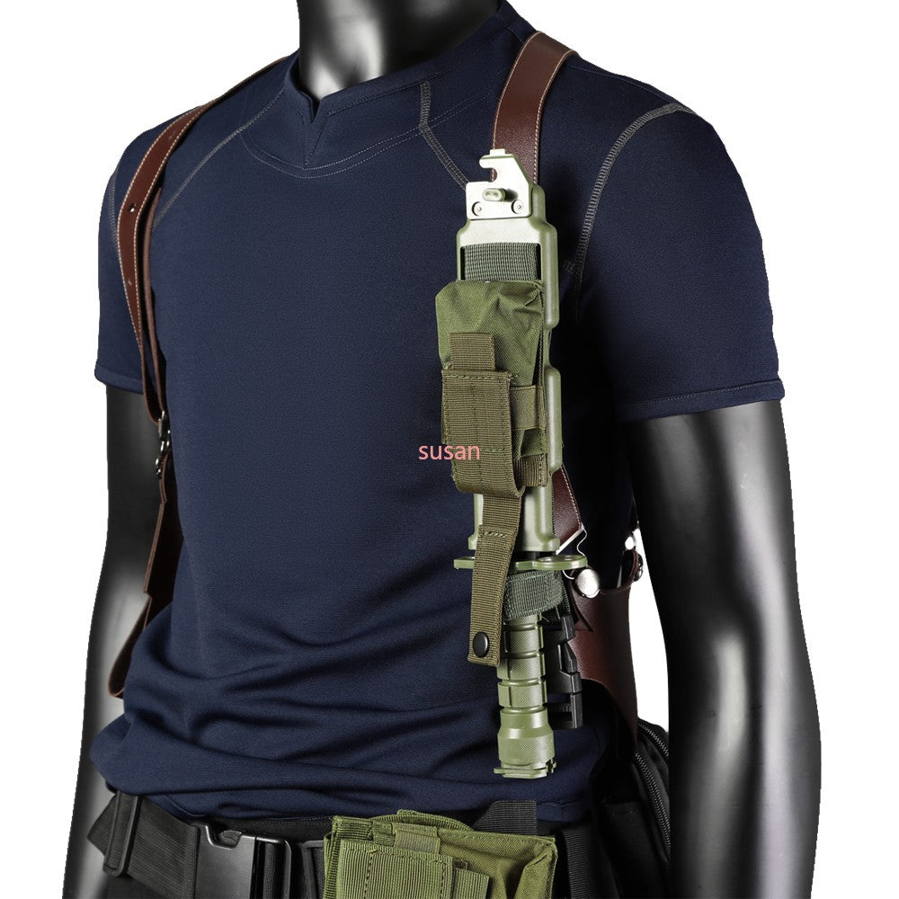 Carnival Game Leon Kennedy Costume RE Accessories Utility Belt With Bags Hero  Cosplay T-Shirt Officer Armpit Holster Halloween