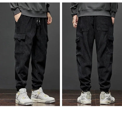 Calça Casual Masculina Elástico na Cintura Primavera Outono Estilo Novo Calça Esportiva Harem Jogger Reta com Cordão Elástico Masculina