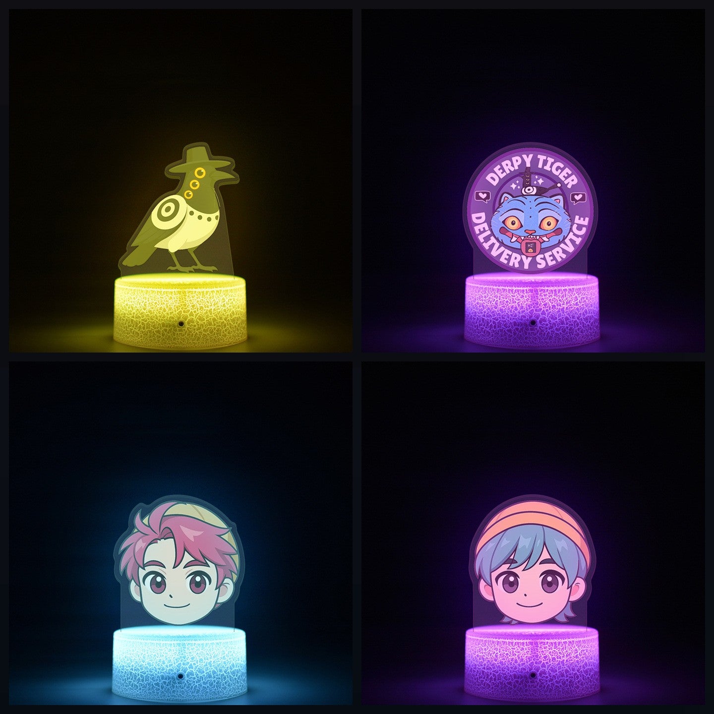 KPop K-POP Demon Hunters Kawaii Zoe Mira Rumi Saja Boys Superstar Monochrome Light Remote Control 16 Color Light Night Light