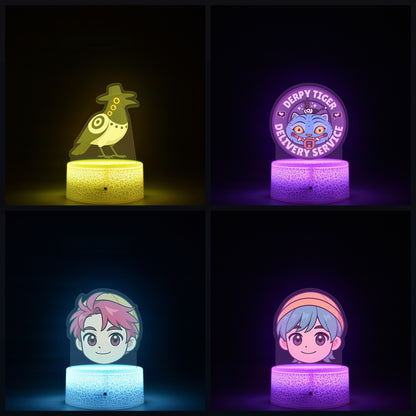 KPop K-POP Demon Hunters Kawaii Zoe Mira Rumi Saja Boys Superstar Monochrome Light Remote Control 16 Color Light Night Light