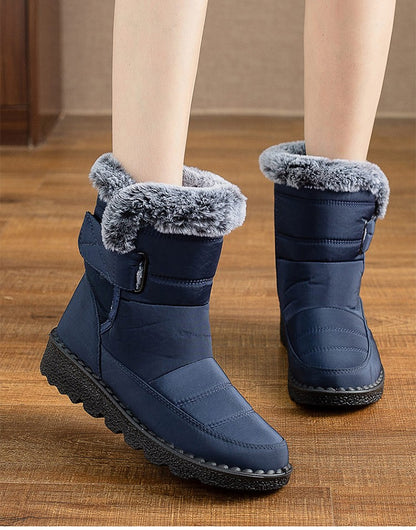 Women's Boots 2025 Trend Snow Boots With Fur Winter Shoes Woman Low Heels Footwear Winter Boots Women Combat Middle Botas Mujer