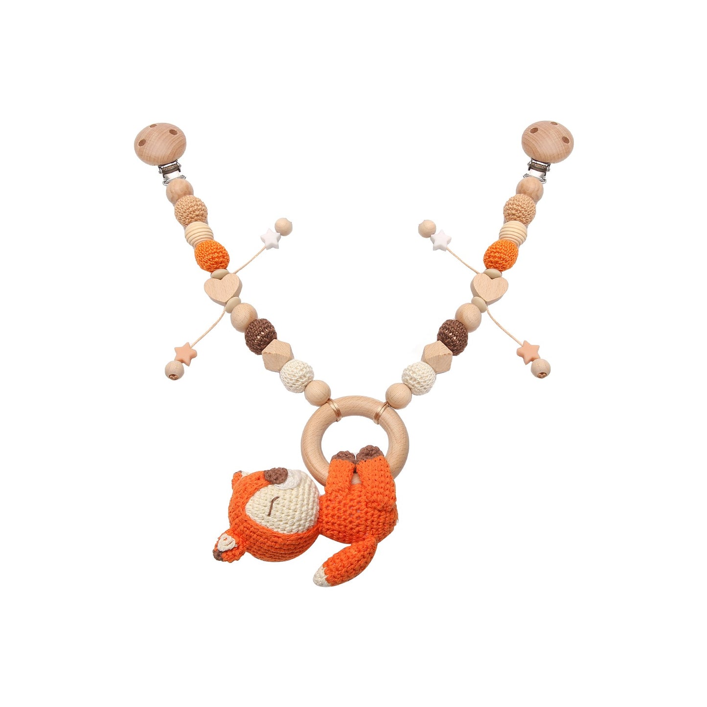 Baby Crochet Stroller Toys Wooden Hanging Ocean Stroller Teething Rattle Bell Animal Mobiles Gym Stroller Pendants Gifts Toys