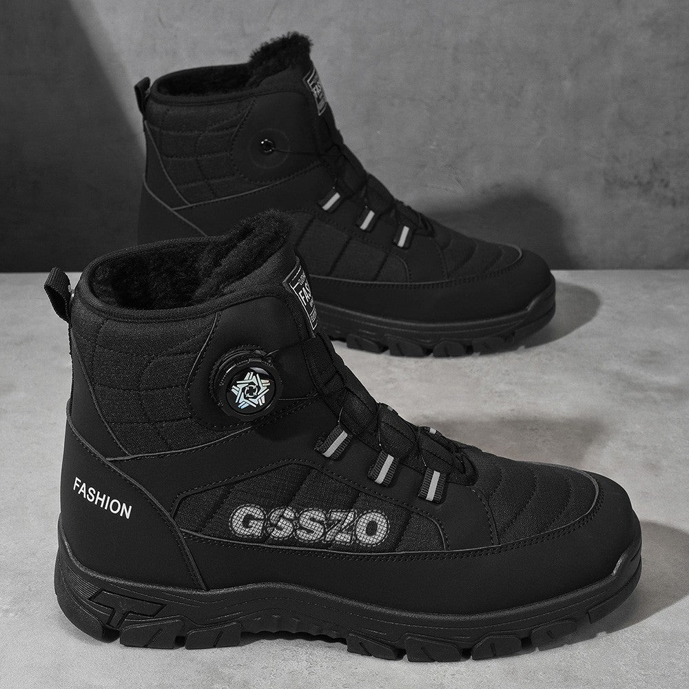 Winter New Swivel Buckle Fleece Waterproof Snow Boots Outdoor Non-slip and Wear-resistant