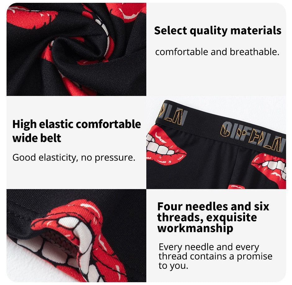 5/7/10 Pcs Men's Long Sports Parent-child Underwear Teenagers To Adults Multi-size Mix And Match Boyshort Elastic Waist Shorts