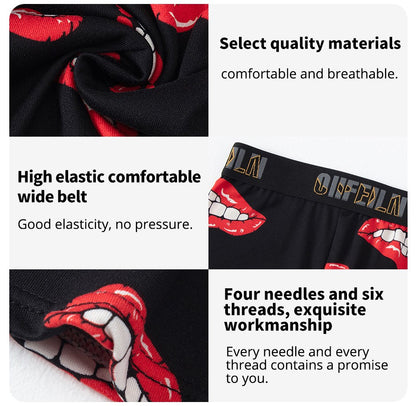 5/7/10 Pcs Men's Long Sports Parent-child Underwear Teenagers To Adults Multi-size Mix And Match Boyshort Elastic Waist Shorts