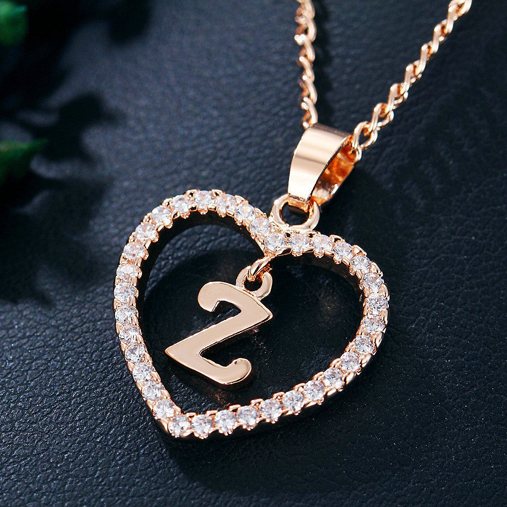 Customizable Love Pendant Necklace with Zircon 26 Letter Initial Jewelry for Men And Women
