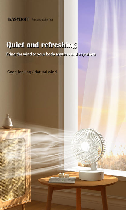 Mini Oscillating Fan, Portable Battery-Operated Table Fan with 4 Speed Levels, 6-inch Desk fan with Timer
