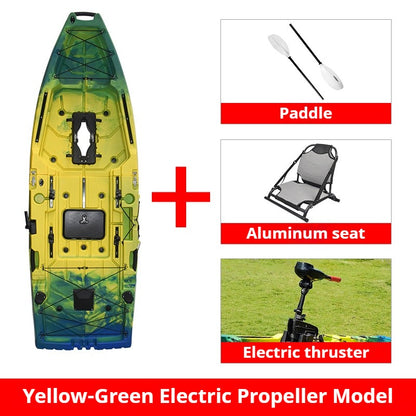 Caiaque Modular de 2 Lugares, Canoa HDPE Elétrica/a Pedal com Assentos de Alumínio, Barco de Pesca Portátil para Recreação em Lagos e no Mar