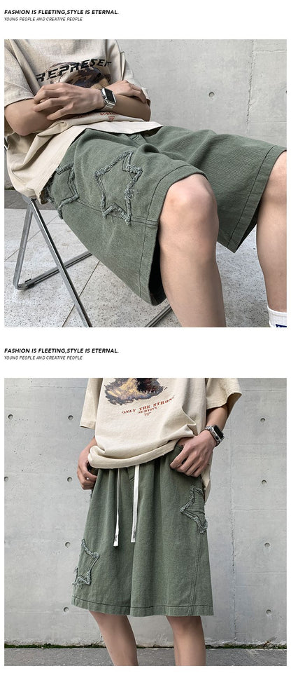 2024 Summer Shorts Men Loose spodenki meskie Vintage Denim Basic SimpleHot Sale High Waist Leisure Ulzzang Streetwear Short
