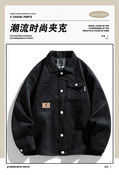 Leather Jacket Men Suede Coats Pocket Windbreaker Oversized 6XL 7XL 8XL Plus Size Street Moto Autumn Brand Waterproof Softshell